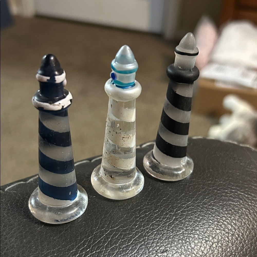 Handmade lampwork glass lighthouse ring holders